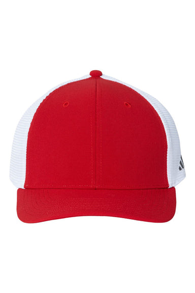 Adidas A627S Mens Sustainable Trucker Hat Power Red Flat Front