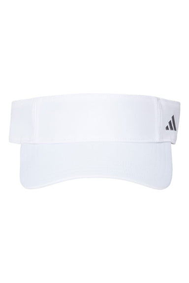 Adidas A653S Mens Sustainable Performance Moisture Wicking Adjustable Visor White Flat Front