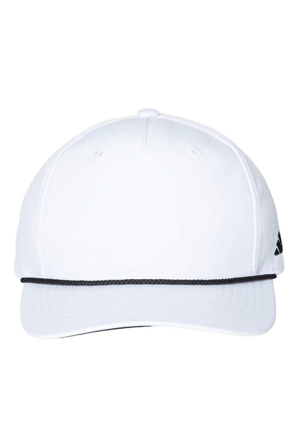 Adidas A671S Mens Sustainable Moisture Wicking Rope Snapback Hat White Flat Front