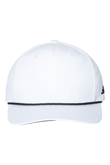 Adidas A671S Mens Sustainable Moisture Wicking Rope Snapback Hat White Flat Front