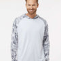 Paragon Mens Tortuga Extreme Performance Moisture Wicking Long Sleeve Hooded T-Shirt Hoodie - White/Aluminum Grey Camo - NEW