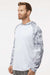 Paragon 240 Mens Tortuga Extreme Performance Moisture Wicking Long Sleeve Hooded T-Shirt Hoodie White/Aluminum Grey Camo Model Side