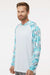 Paragon 240 Mens Tortuga Extreme Performance Moisture Wicking Long Sleeve Hooded T-Shirt Hoodie White/Aqua Blue Camo Model Side
