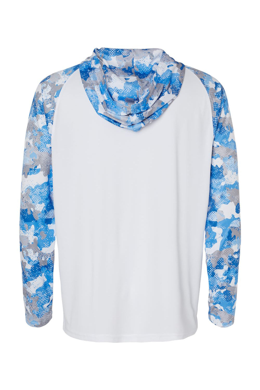 Paragon 240 Mens Tortuga Extreme Performance Long Sleeve Hooded T-Shirt Hoodie White/Blue Mist Camo Flat Back