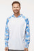 Paragon 240 Mens Tortuga Extreme Performance Moisture Wicking Long Sleeve Hooded T-Shirt Hoodie White/Blue Mist Camo Model Front