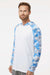 Paragon 240 Mens Tortuga Extreme Performance Moisture Wicking Long Sleeve Hooded T-Shirt Hoodie White/Blue Mist Camo Model Side