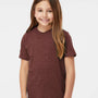 Tultex Youth Fine Jersey Short Sleeve Crewneck T-Shirt - Heather Burgundy - NEW