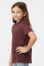 Tultex 235 Youth Fine Jersey Short Sleeve Crewneck T-Shirt Heather Burgundy Model Side