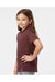 Tultex 235 Youth Fine Jersey Short Sleeve Crewneck T-Shirt Heather Burgundy Model Side