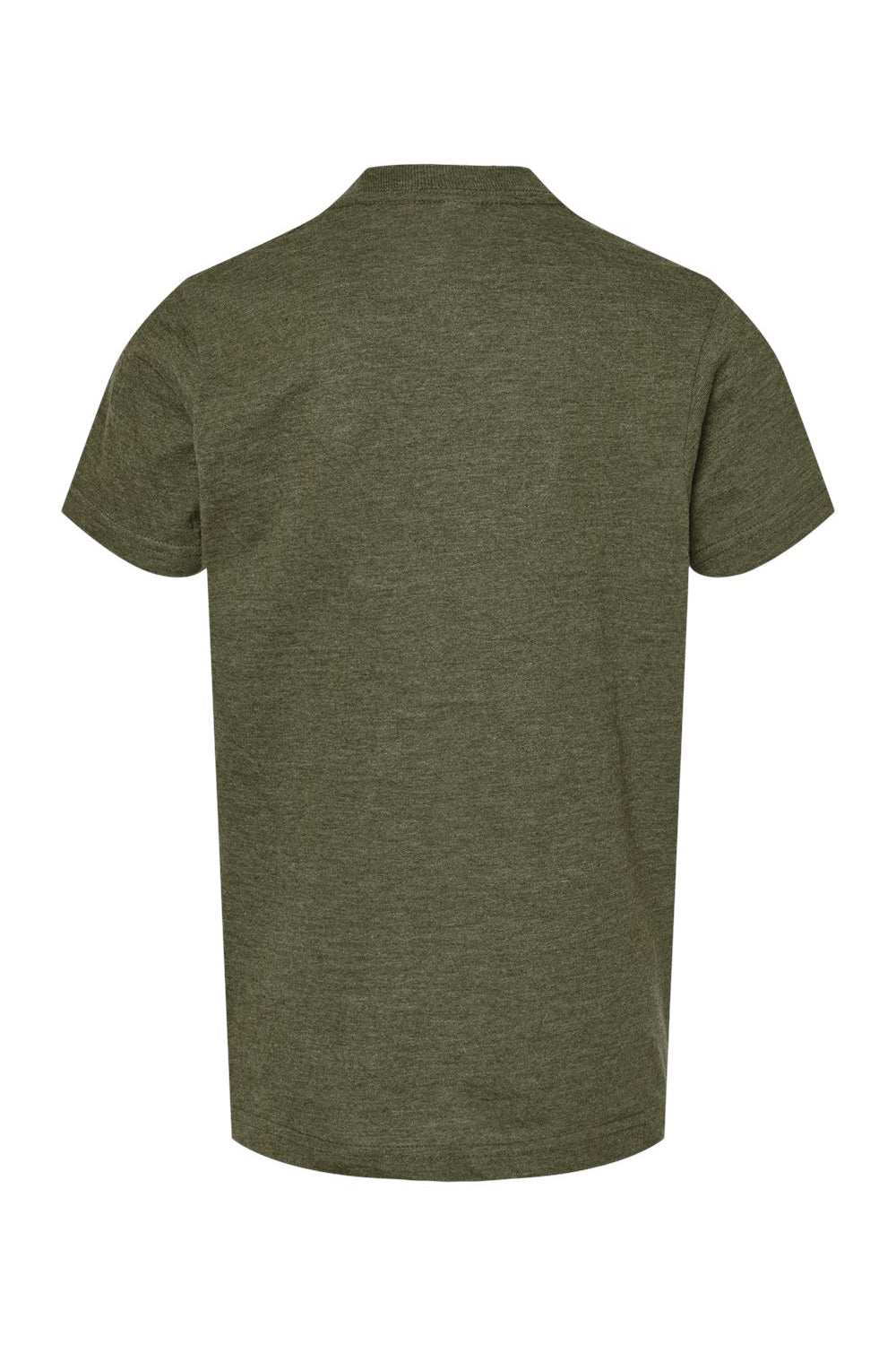 Tultex 235 Youth Fine Jersey Short Sleeve Crewneck T-Shirt Heather Military Green Flat Back