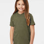 Tultex Youth Fine Jersey Short Sleeve Crewneck T-Shirt - Heather Military Green - NEW