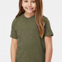Tultex Youth Fine Jersey Short Sleeve Crewneck T-Shirt - Heather Military Green