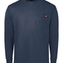 Dickies Mens Long Sleeve Crewneck T-Shirt w/ Pocket - Dark Navy Blue - NEW