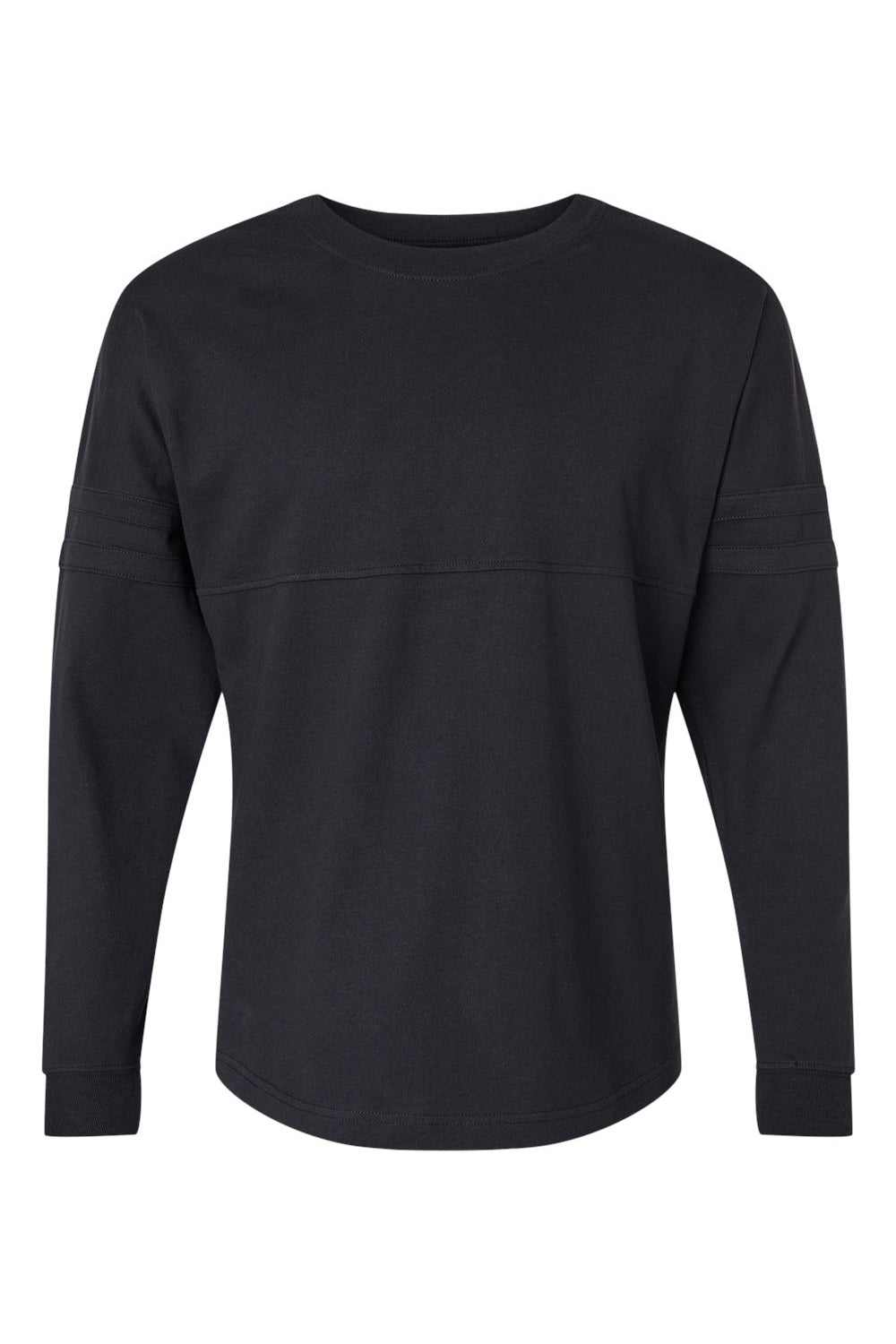 Boxercraft BW3514 Womens Pom Pom Long Sleeve Crewneck T-Shirt Black Flat Front