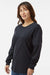 Boxercraft BW3514 Womens Pom Pom Long Sleeve Crewneck T-Shirt Black Model Side