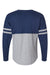 Boxercraft BW3514 Womens Pom Pom Long Sleeve Crewneck T-Shirt Navy Blue/Oxford Grey Flat Back