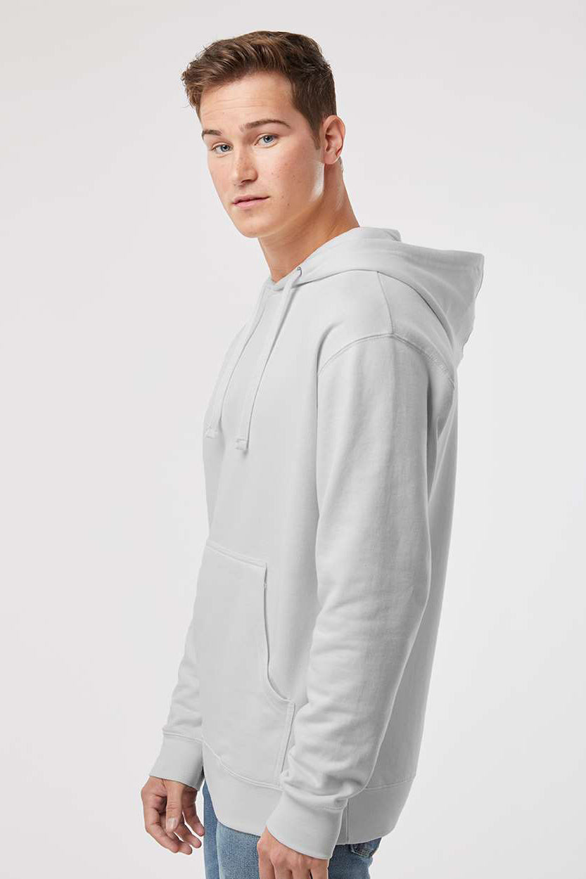 Independent Trading Company SS4500 Mens Hooded Sweatshirt Hoodie w/ Pouch Pocket Smoke Grey Model Side