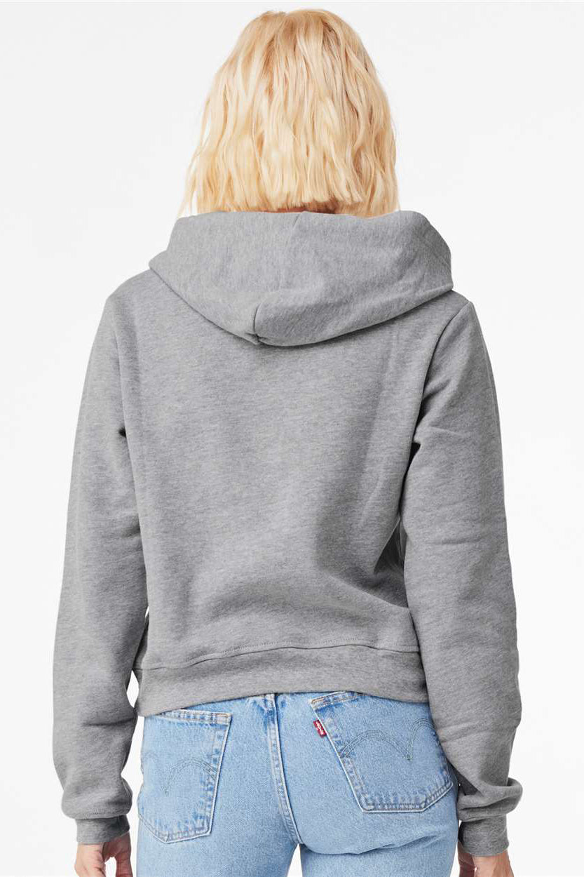 Bella + Canvas 7519 Womens Classic Hooded Sweatshirt Hoodie Heather Grey Model Back