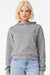 Bella + Canvas 7519 Womens Classic Hooded Sweatshirt Hoodie Heather Grey Model Front