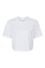 Bella + Canvas 6482 Womens Jersey Cropped Short Sleeve Crewneck T-Shirt White Flat Front