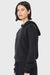 Bella + Canvas 7519 Womens Classic Hooded Sweatshirt Hoodie Heather Dark Grey Model Side