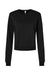 Bella + Canvas 7511 Womens Sponge Fleece Classic Crewneck Sweatshirt Black Flat Front