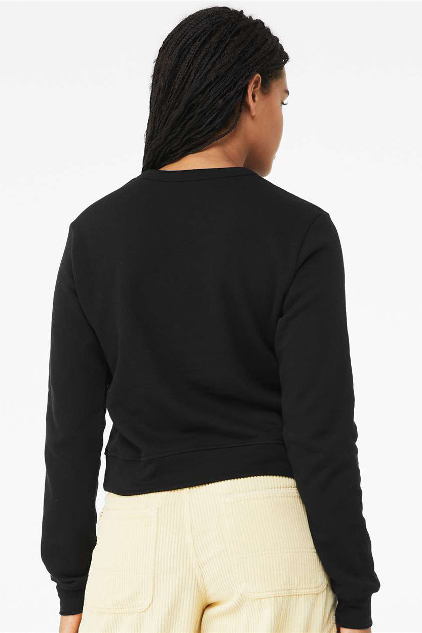 Bella + Canvas 7511 Womens Sponge Fleece Classic Crewneck Sweatshirt Black Model Back