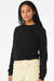 Bella + Canvas 7511 Womens Sponge Fleece Classic Crewneck Sweatshirt Black Model Side