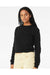 Bella + Canvas 7511 Womens Sponge Fleece Classic Crewneck Sweatshirt Black Model Side
