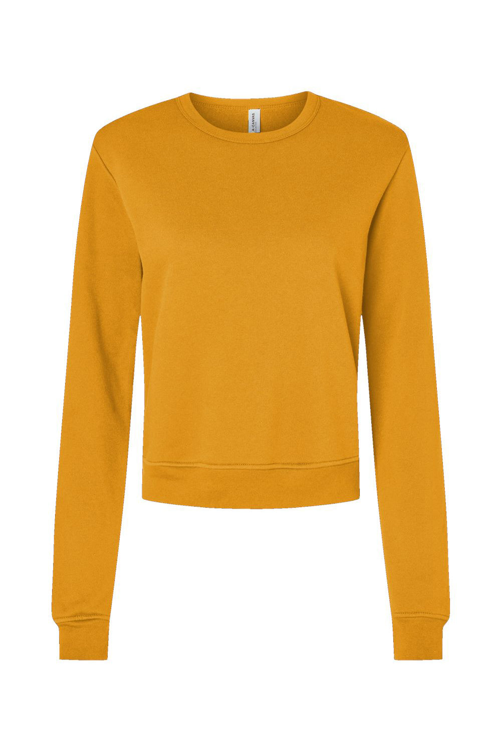 Bella + Canvas 7511 Womens Sponge Fleece Classic Crewneck Sweatshirt Heather Mustard Flat Front