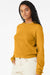 Bella + Canvas 7511 Womens Sponge Fleece Classic Crewneck Sweatshirt Heather Mustard Model Side