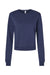 Bella + Canvas 7511 Womens Sponge Fleece Classic Crewneck Sweatshirt Navy Blue Flat Front