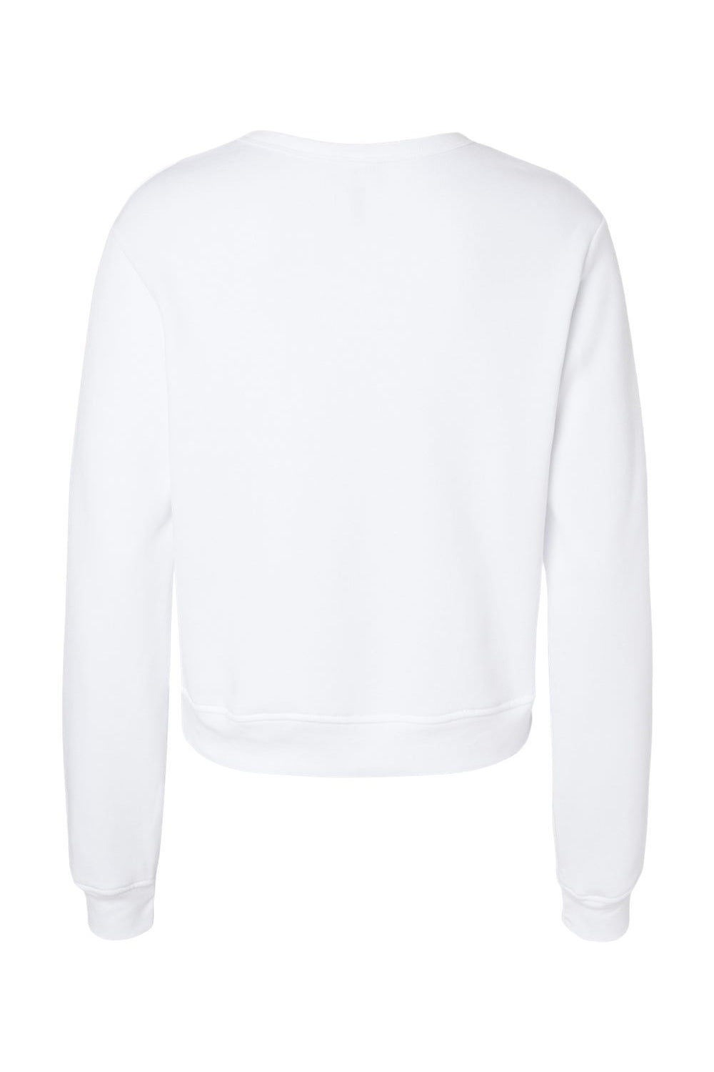 Bella + Canvas 7511 Womens Sponge Fleece Classic Crewneck Sweatshirt White Flat Back