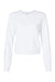 Bella + Canvas 7511 Womens Sponge Fleece Classic Crewneck Sweatshirt White Flat Front