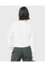 Bella + Canvas 7511 Womens Sponge Fleece Classic Crewneck Sweatshirt White Model Back