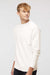 Independent Trading Company SS3000 Mens Crewneck Sweatshirt Bone White Model Side