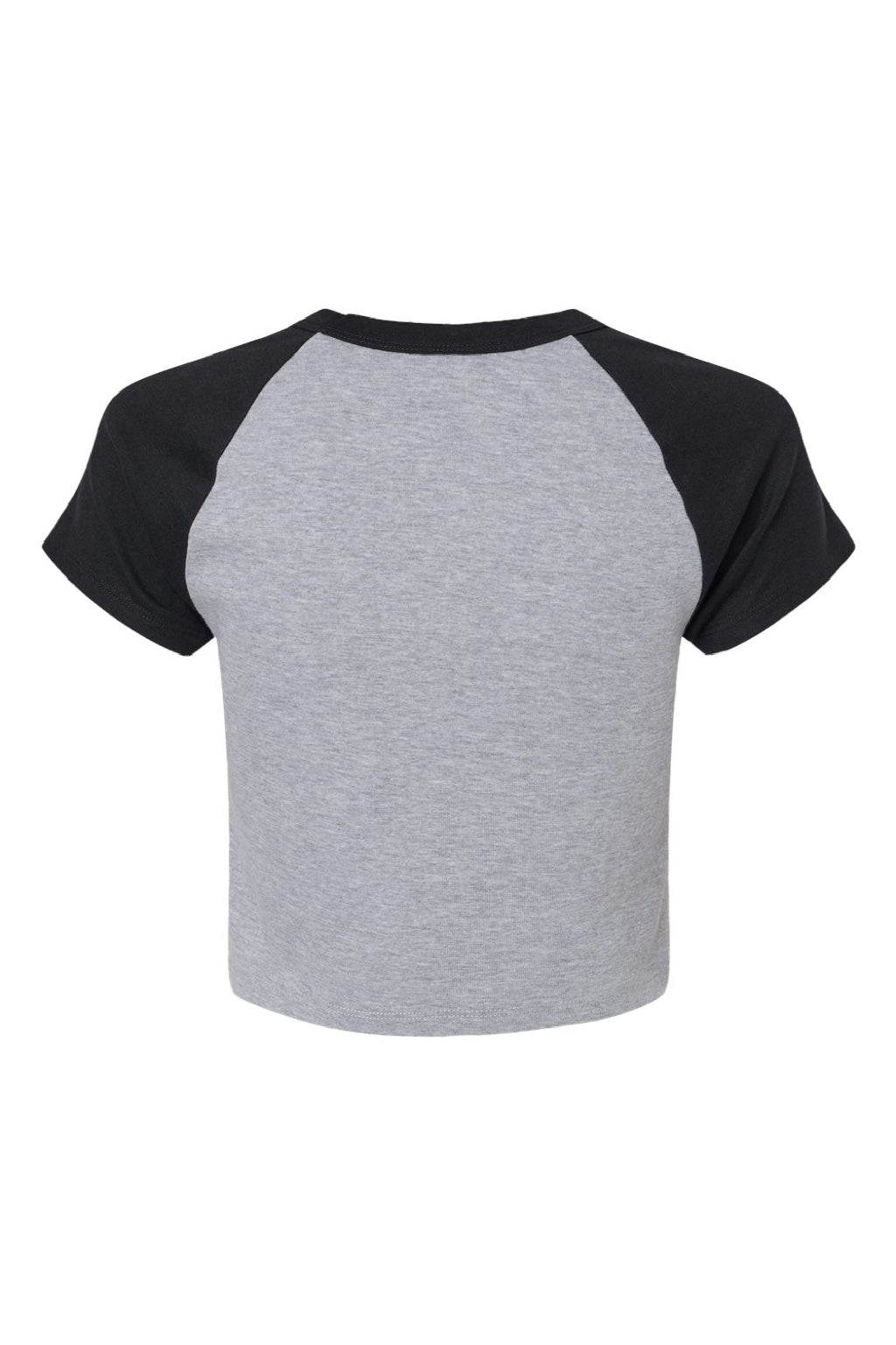 Bella + Canvas BC1201/1201 Womens Micro Ribbed Raglan Short Sleeve Crewneck Baby T-Shirt Heather Grey/Black Flat Back
