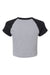 Bella + Canvas BC1201/1201 Womens Micro Ribbed Raglan Short Sleeve Crewneck Baby T-Shirt Heather Grey/Black Flat Back