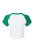 Bella + Canvas BC1201/1201 Womens Micro Ribbed Raglan Short Sleeve Crewneck Baby T-Shirt White/Kelly Green Flat Back