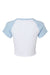Bella + Canvas BC1201/1201 Womens Micro Ribbed Raglan Short Sleeve Crewneck Baby T-Shirt White/Baby Blue Flat Back