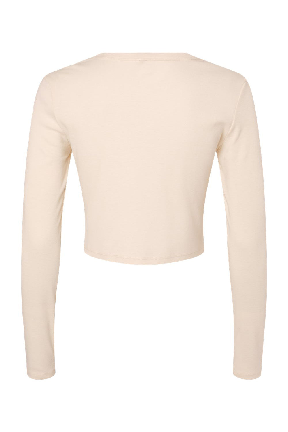 Bella + Canvas 1501 Womens Micro Rib Long Sleeve Crewneck T-Shirt Solid Natural Blend Flat Back