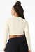 Bella + Canvas 1501 Womens Micro Rib Long Sleeve Crewneck T-Shirt Solid Natural Blend Model Back