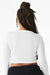 Bella + Canvas 1501 Womens Micro Rib Long Sleeve Crewneck T-Shirt Solid White Blend Model Back