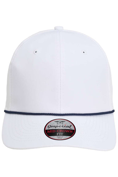 Imperial 7054 Mens The Wingman Hat White/Navy Blue Flat Front