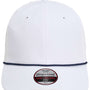 Imperial Hats Mens The Wingman Moisture Wicking Snapback Hat - White/Navy Blue