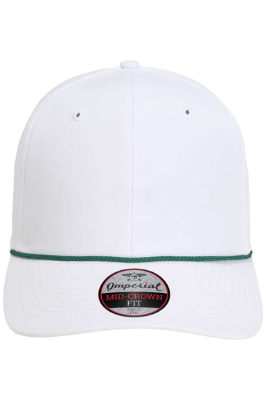 Imperial 7054 Mens The Wingman Hat White/Dark Green Flat Front