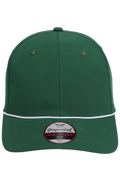 Imperial Hats 7054 Mens The Wingman Moisture Wicking Snapback Hat Forest Green Flat Front