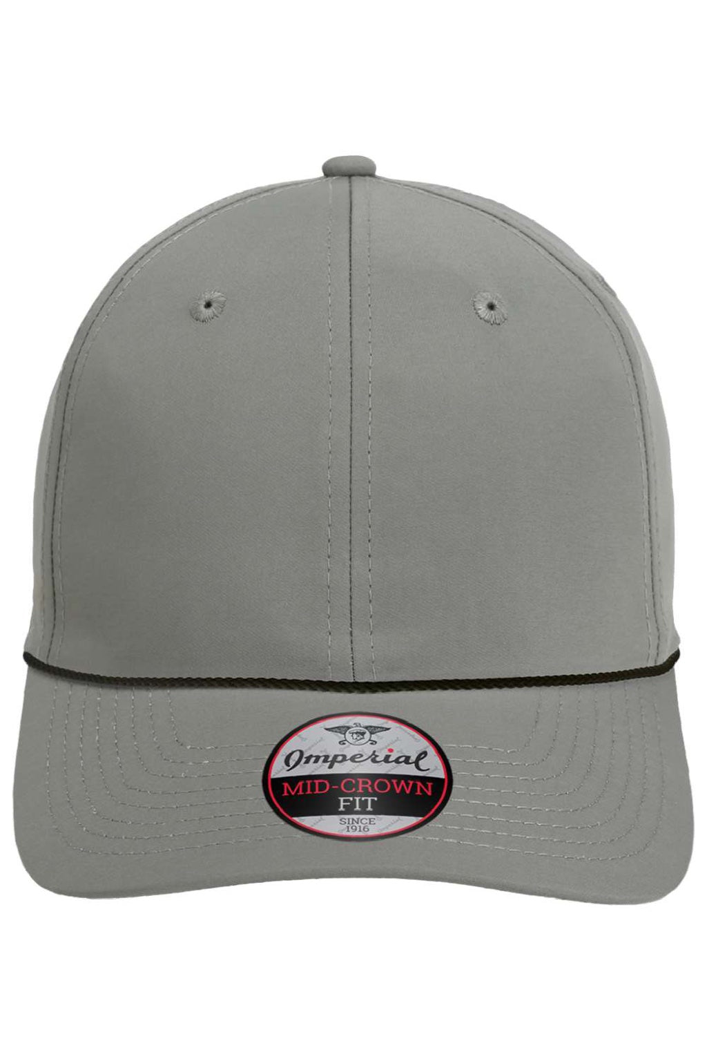 Imperial Hats 7054 Mens The Wingman Moisture Wicking Snapback Hat Grey Flat Front