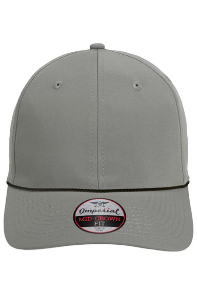 Imperial Hats 7054 Mens The Wingman Moisture Wicking Snapback Hat Grey Flat Front