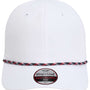 Imperial Hats Mens The Wingman Moisture Wicking Snapback Hat - White/Navy Blue/White/Red
